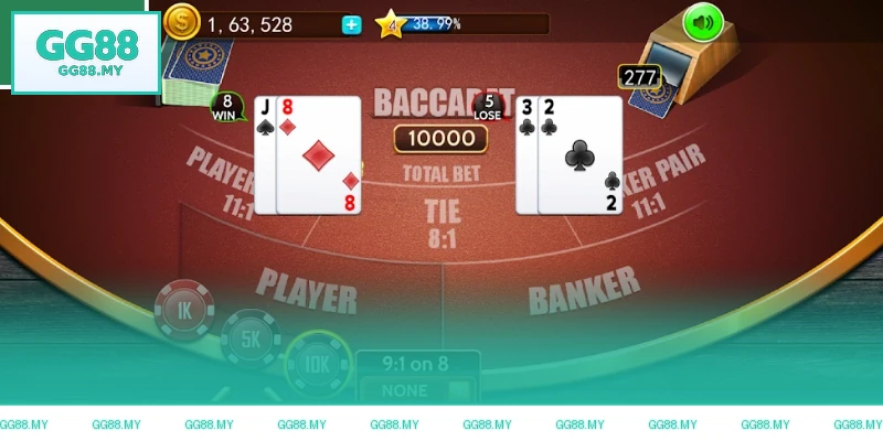Quy định rút thêm bài trong Baccarat GG88